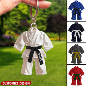 Karate,Jiu-Jitsu Gift - Personalized Black Belt Keychain