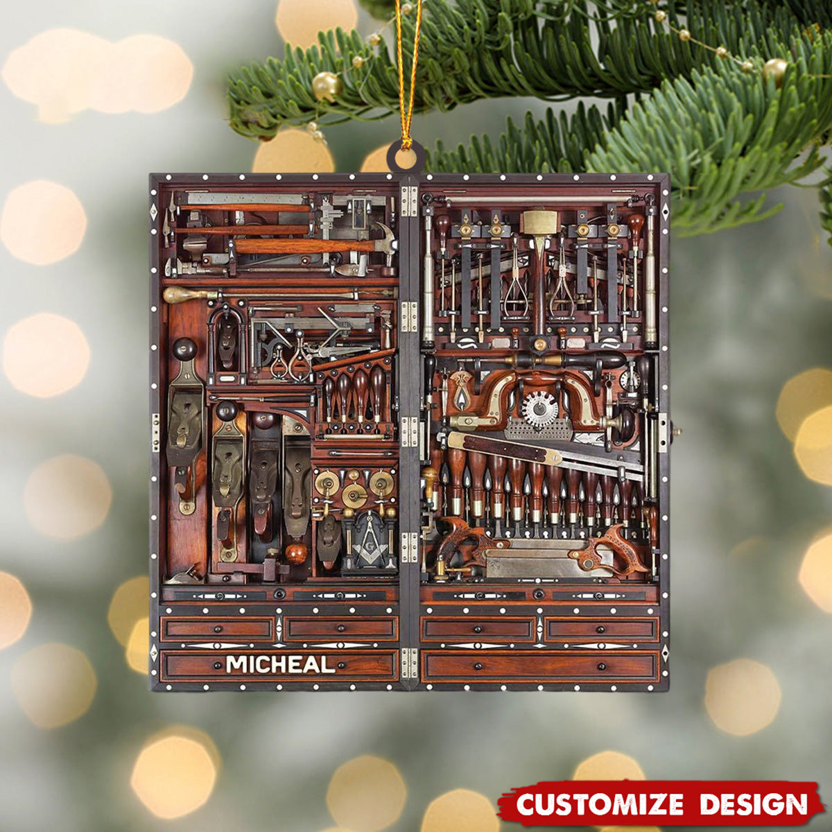 2024 New Release Personalized Carpenter Tool Box  Christmas Ornament