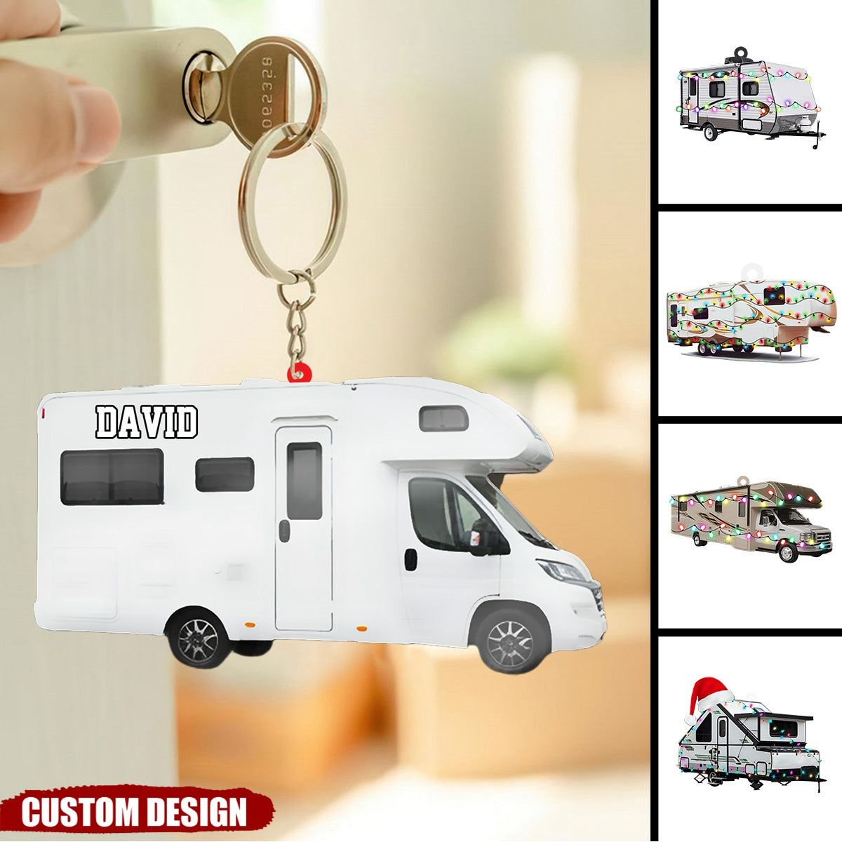 Personalized Camping Car Keychain - Gifts For Camping Lovers