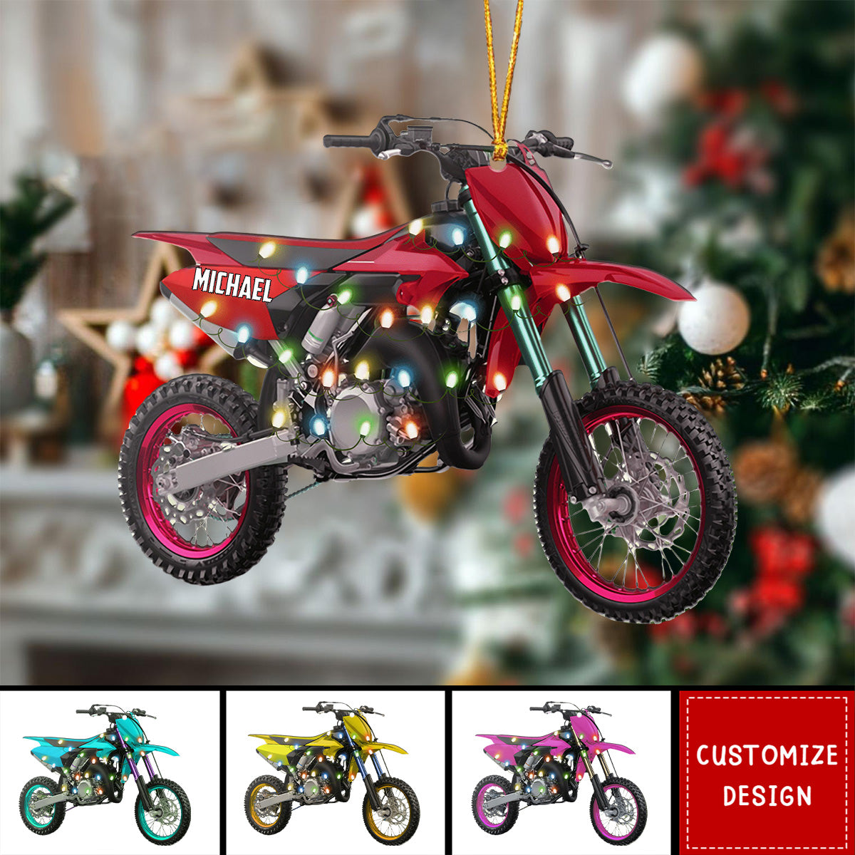 Personalized Motocross Christmas Ornament - 2024 New Release