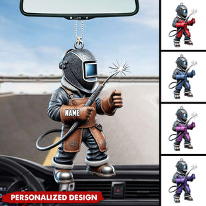 Personalized Welder Car Ornament, Gifts For Welder