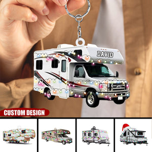 Personalized Camping Car Keychain - Gifts For Camping Lovers