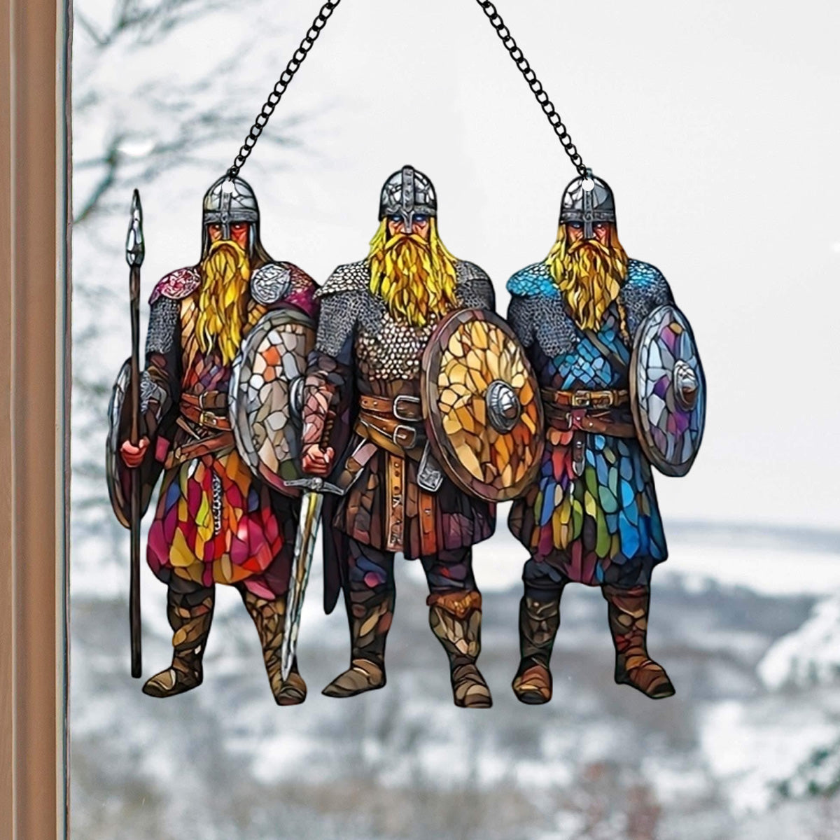 Viking Warrior Suncatcher Ornament - Historical Decor