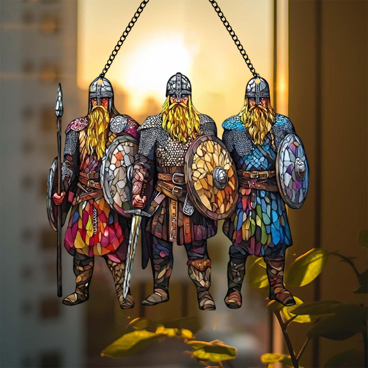 Viking Warrior Suncatcher Ornament - Historical Decor