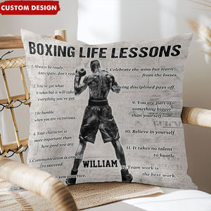 Personalized Boxing Life Lessons Pillow - Gift For Boxing Lovers