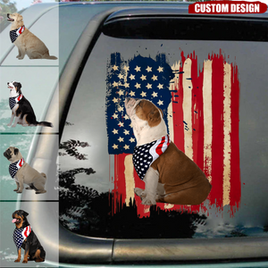 Personalized America Dog Flag Printed Decal -  Gift For Dog Lovers