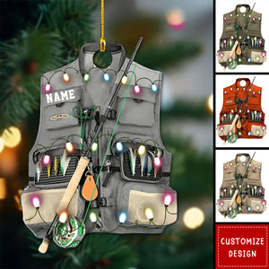 Personalized Fishing Vest Christmas Ornament, Gift For Fishing Lovers - 2024 New Release