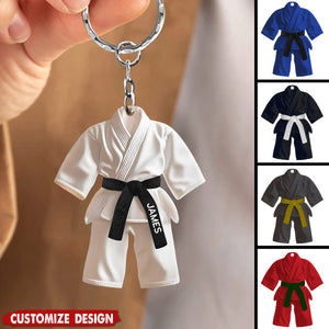 Karate,Jiu-Jitsu Gift - Personalized Black Belt Keychain