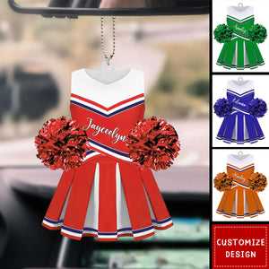 Personalized Cheerleading Pom pom Girl Car Ornaments