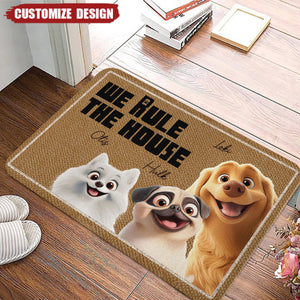 We Rule The House - Personalized Doormat-Gift For Dog Lovers