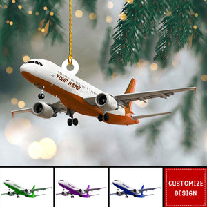 Personalized Airplane Acrylic Christmas Ornament - Gift For Pilot - 2024 New Release