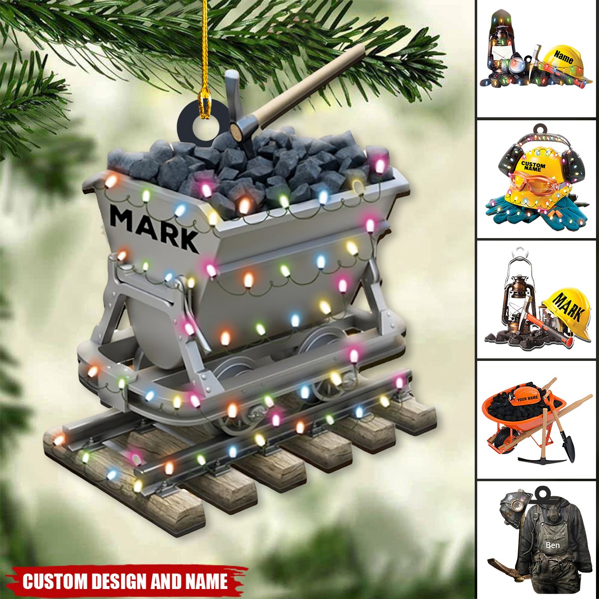 2024 New Release - Personalized  Coal Mining Equipment Ornament ,Gifts for Coal Miner