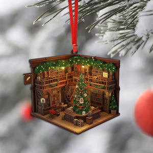 2024 New Release Book Store, Bookshelves Christmas Ornament  Gift For Book Lovers