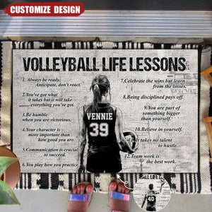 Personalized Volleyball Life Lessons Doormat - Gift For Volleyball Lovers