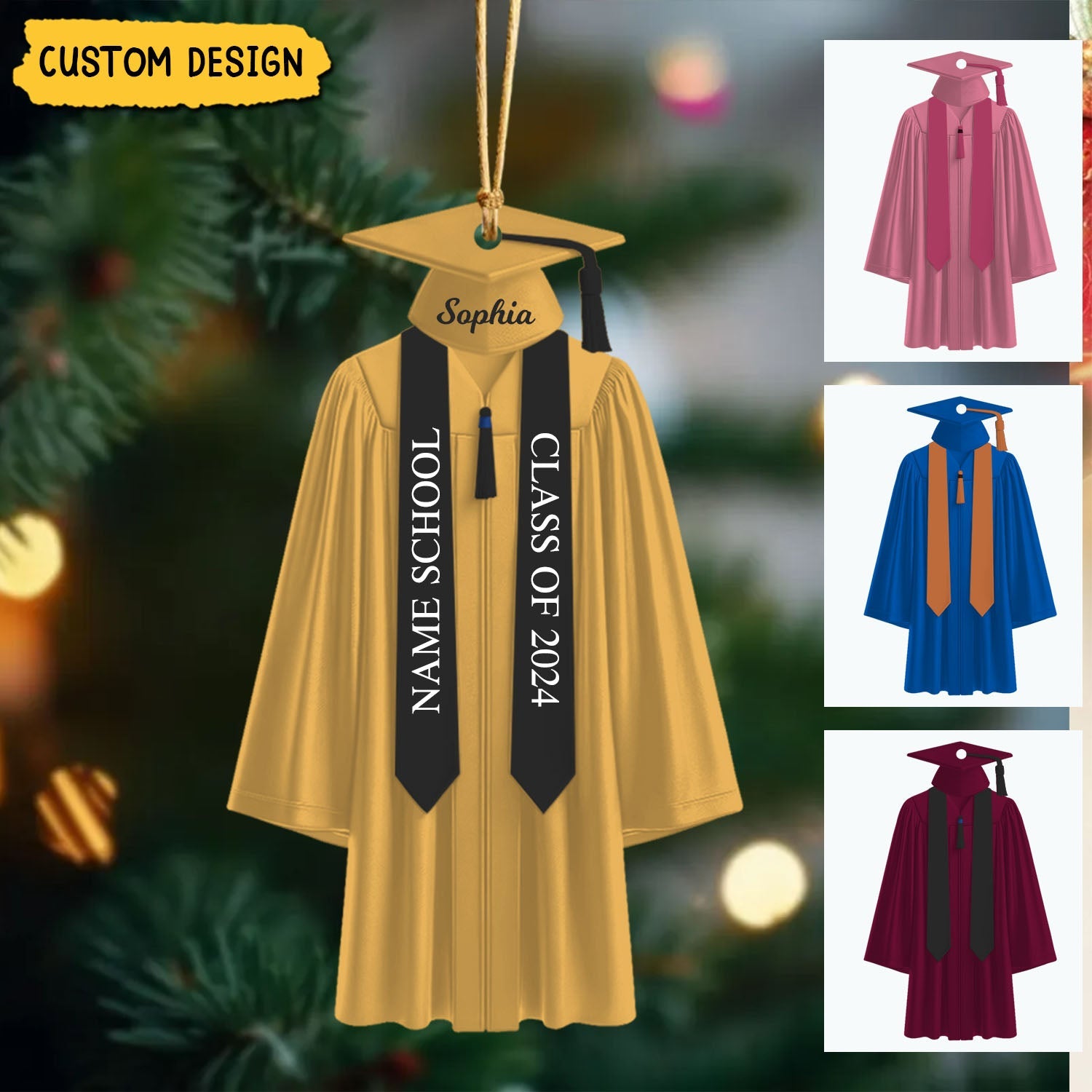 2024 New Release Personalized Graduation Acrylic Christmas Ornament