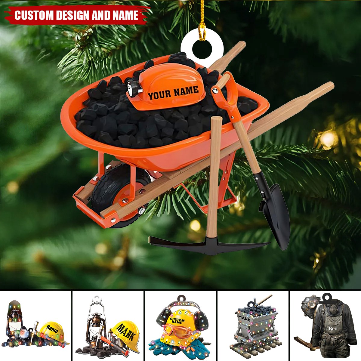 2024 New Release - Personalized  Coal Mining Equipment Ornament ,Gifts for Coal Miner