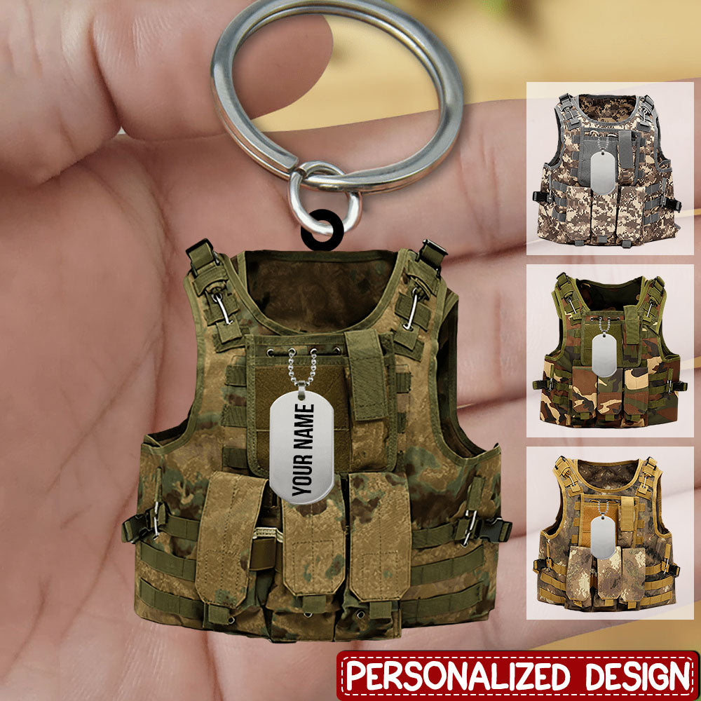 Combat Tactical Outdoor Vest Custom Vest Personalized Acrylic Keychain