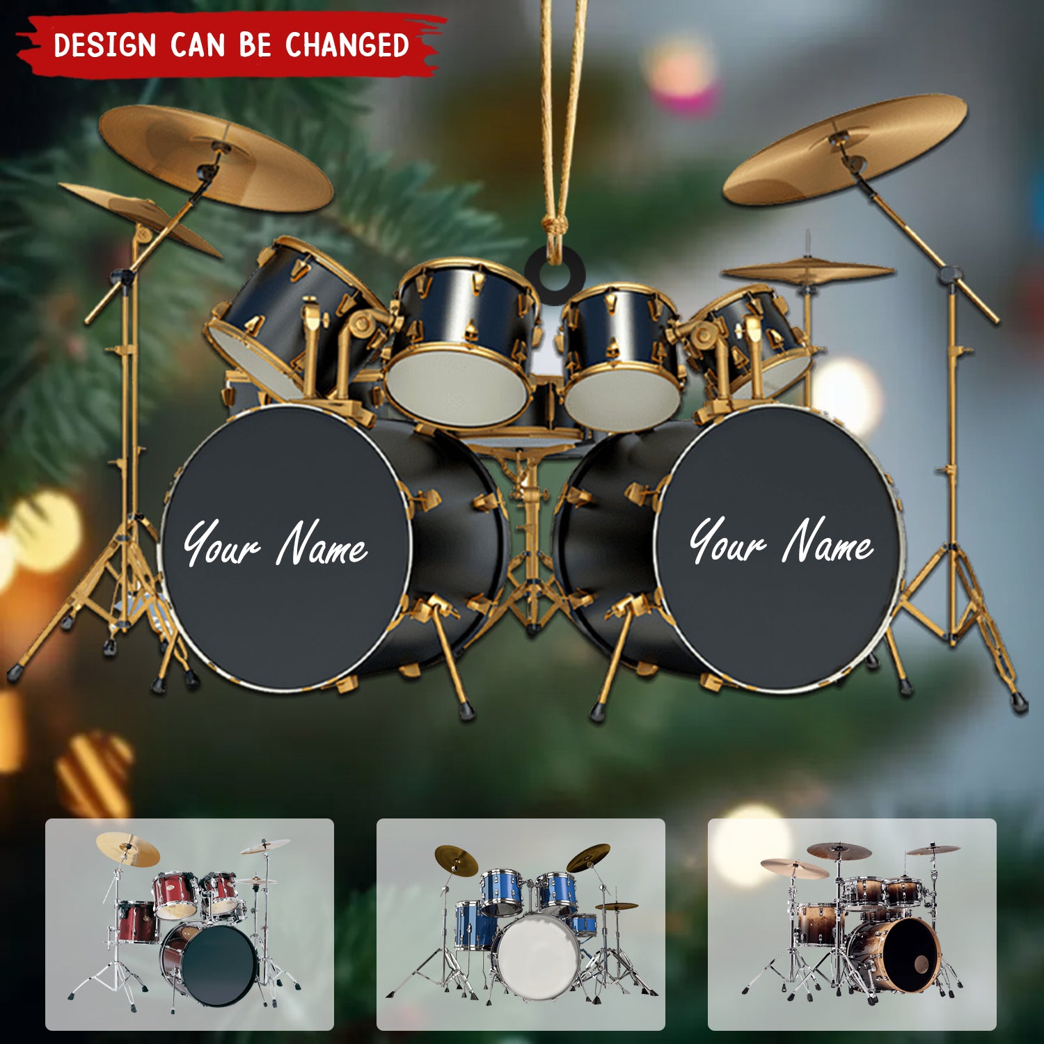 Drums Styles Colorful Drums Personalized Christmas Ornament - Gift For Drummer