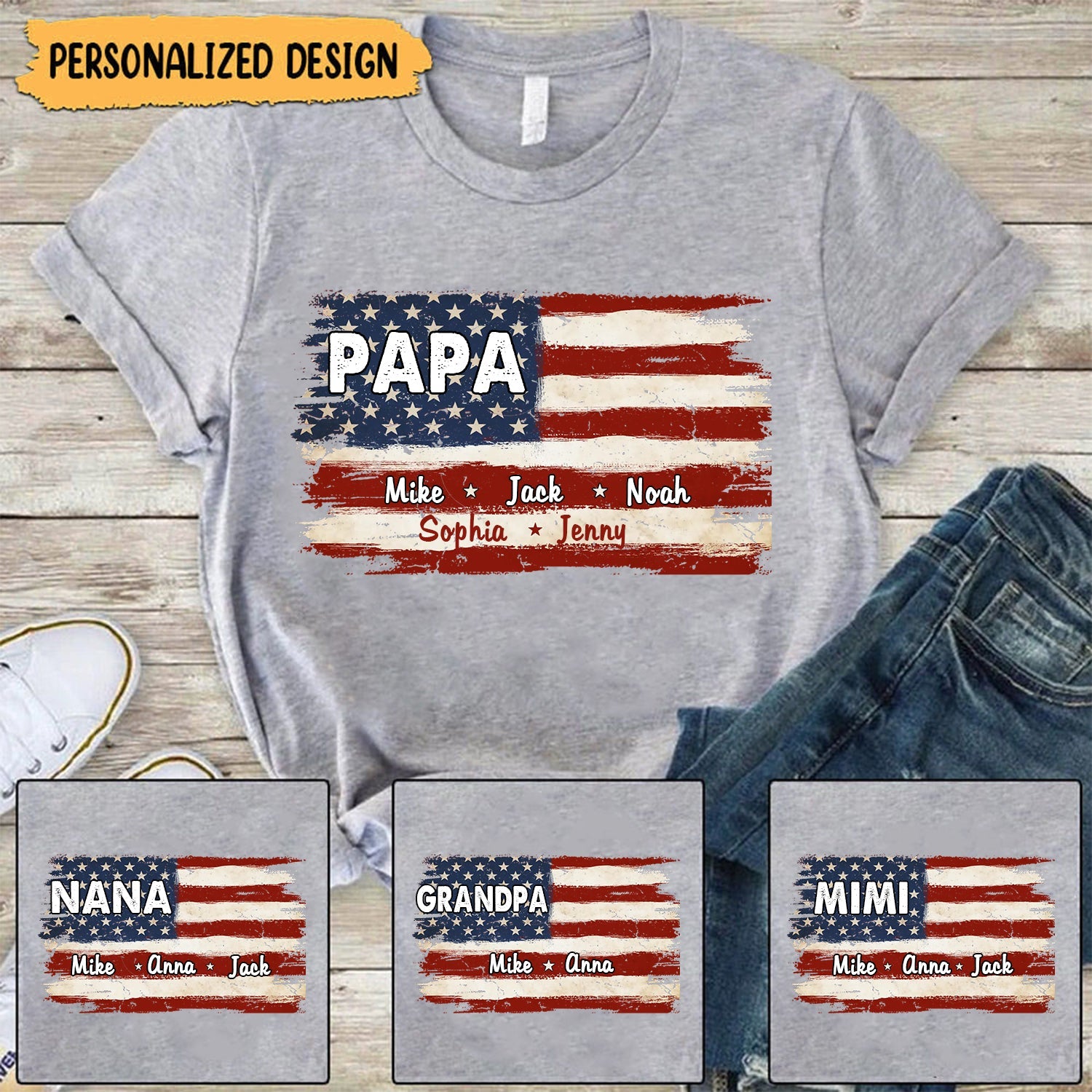 Proud To Be American - Personalized Unisex T-shirt, Gift For Grandma, Mom, Dad, Grandpa