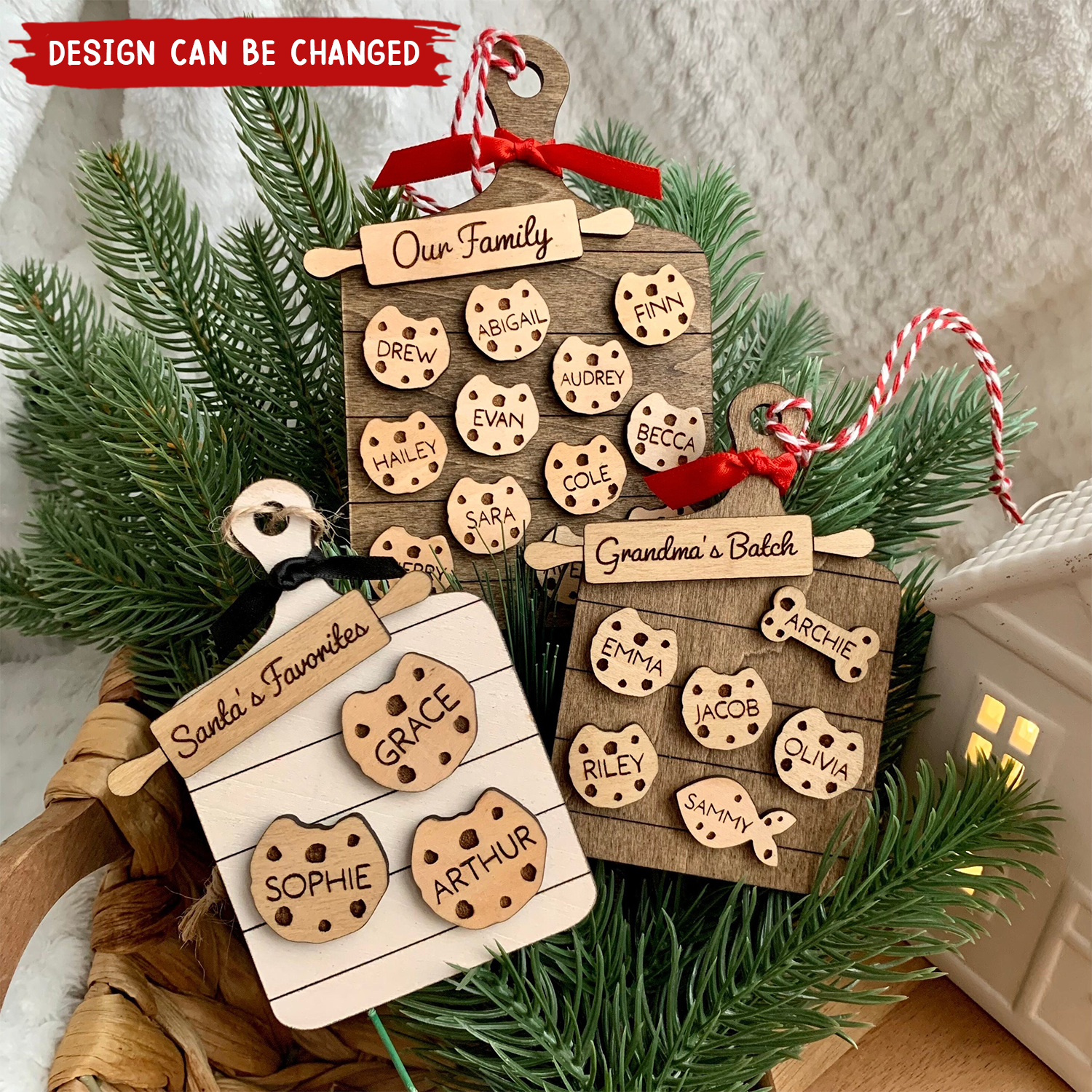 2024 New Release - Family Cookie Personalized 2-Layered Wooden Ornament