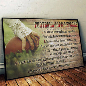 American Football Life Lessons Poster- Gift For American Football Lovers