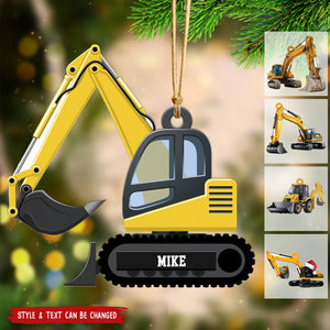 Personalized Excavator Heavy Equipmen Christmas Ornament - 2024 New Release