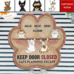 Cats Planning Escape - Personalized Doormat