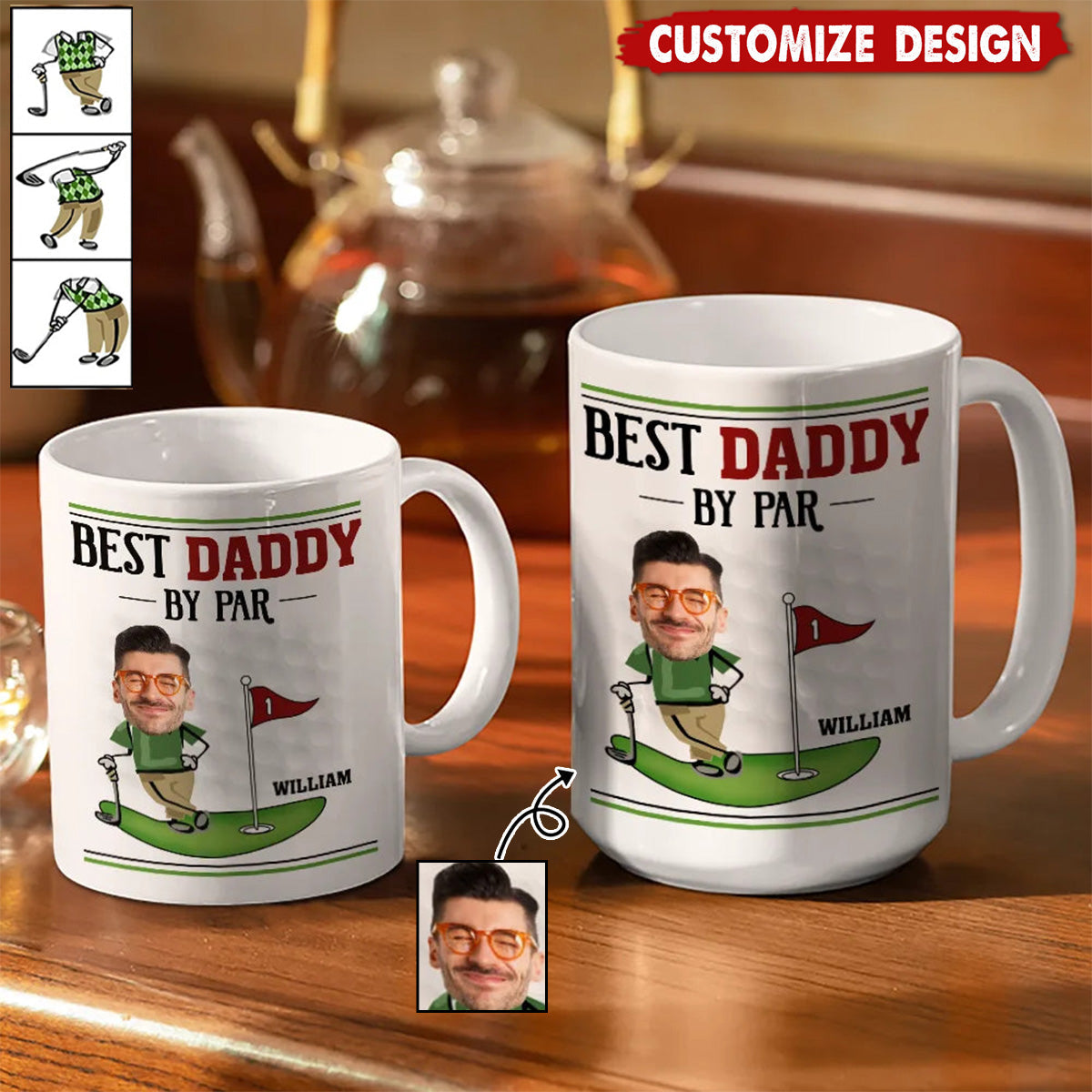 Best Dad By Par-Personalized Mug