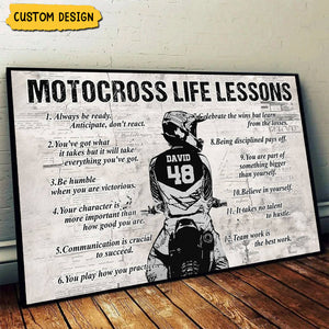 Personalized Motocross Life Lessons Poster