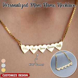 Personalized Name Hearts Necklace-Mother's Day Gift