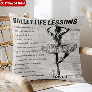 Personalized Ballet Life Lessons Pillow-Gift For Ballet Lovers