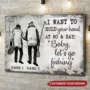 Baby, Let's Go Fishing Horizontal Poster - Gift For Couple, Fishing Lovers