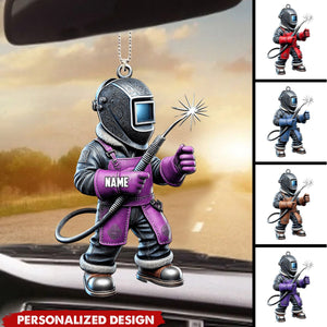 Personalized Welder Car Ornament, Gifts For Welder