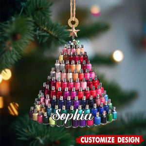 Personalized Nail Salon Christmas Ornament, Gift for Nail Artist, Nail Polish - 2024 New Release