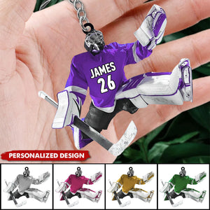 Personalized Hockey Player Keychain-Gift For Hockey Lovers - 2024 New Release