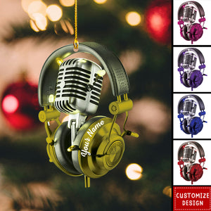 Personalized Microphone Christmas Ornament-Gifts For Sing Lover-2024 New Release