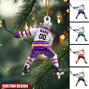 Personalized Hockey Christmas Ornament Gift For Hockey Lovers-2024 New Release