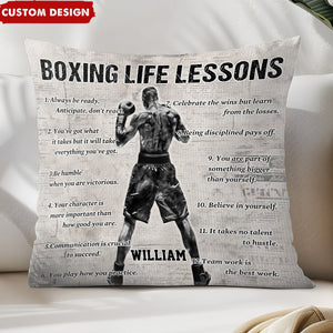 Personalized Boxing Life Lessons Pillow - Gift For Boxing Lovers