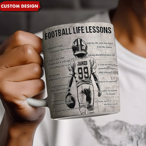 Personalized Kid Football Life Lessons Mug - Great Gift For Football Lovers