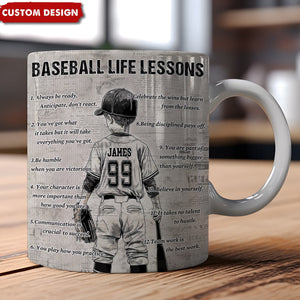 Personalized Kid Baseball Life Lessons Mug - Great Gift For Baseball Lovers