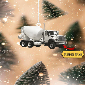 2024 New Release Custom Concrete Mixer Truck Christmas Acrylic Ornament