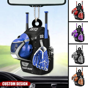 Personalized Baseball Bag Car Ornament-Gift For Baseball Players