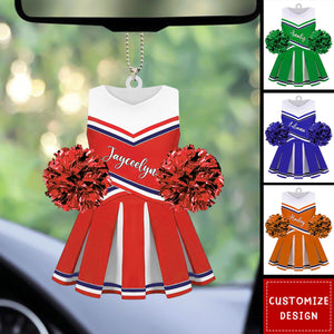 Personalized Cheerleading Pom pom Girl Car Ornaments