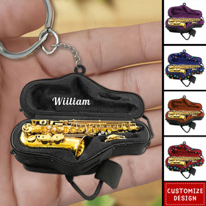 Personalized Saxophone Keychain - Gifts For Saxophonist