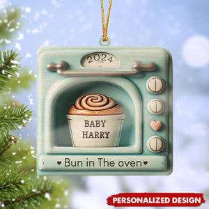 Personalized Expecting Baby Bun In Oven Christmas Ornament-Gifts For Pregnancy,New Mom-2024 New Release