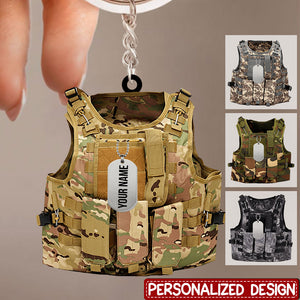 Combat Tactical Outdoor Vest Custom Vest Personalized Acrylic Keychain