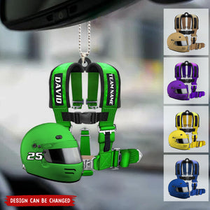 Racing Seat Belt And Helmet Personalized Christmas/ Car Hanging Ornament