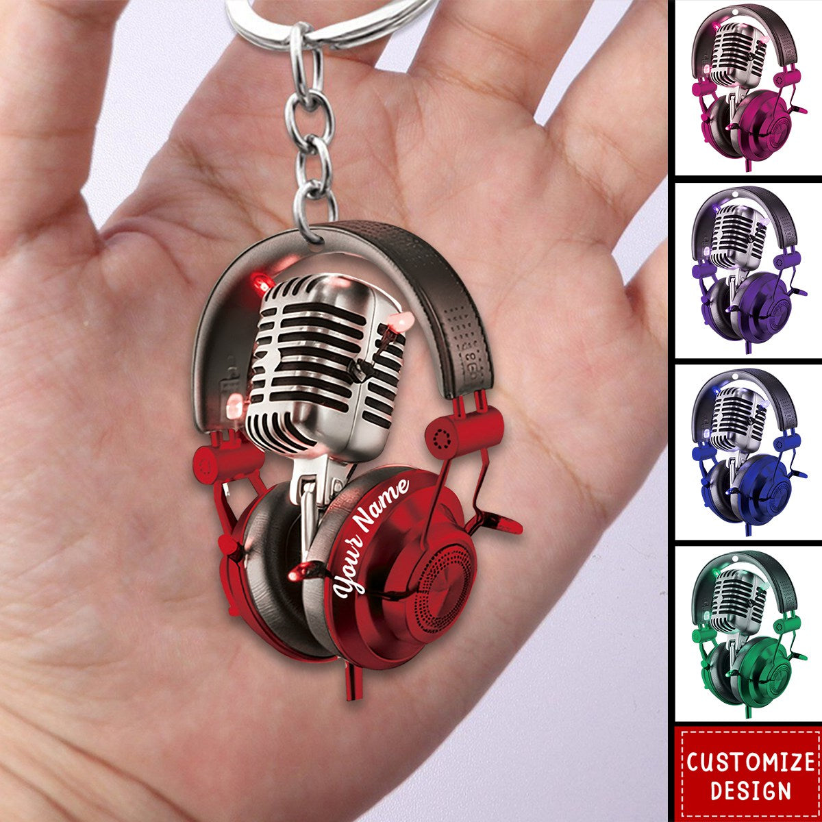 Personalized Microphone Keychain - Gifts For Sing Lover