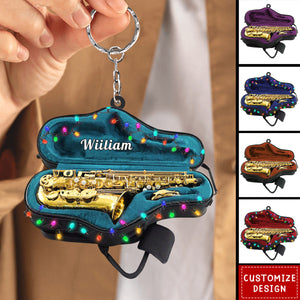 Personalized Saxophone Keychain - Gifts For Saxophonist