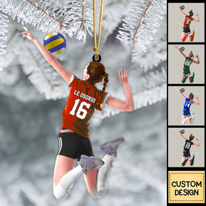 Custom Personalized Beach Volleyball Acrylic Ornament, Gift For Volleyball Players